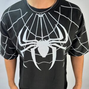 T shirt spiderman oversize black