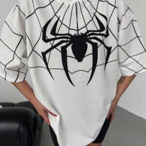 T shirt spiderman oversize white